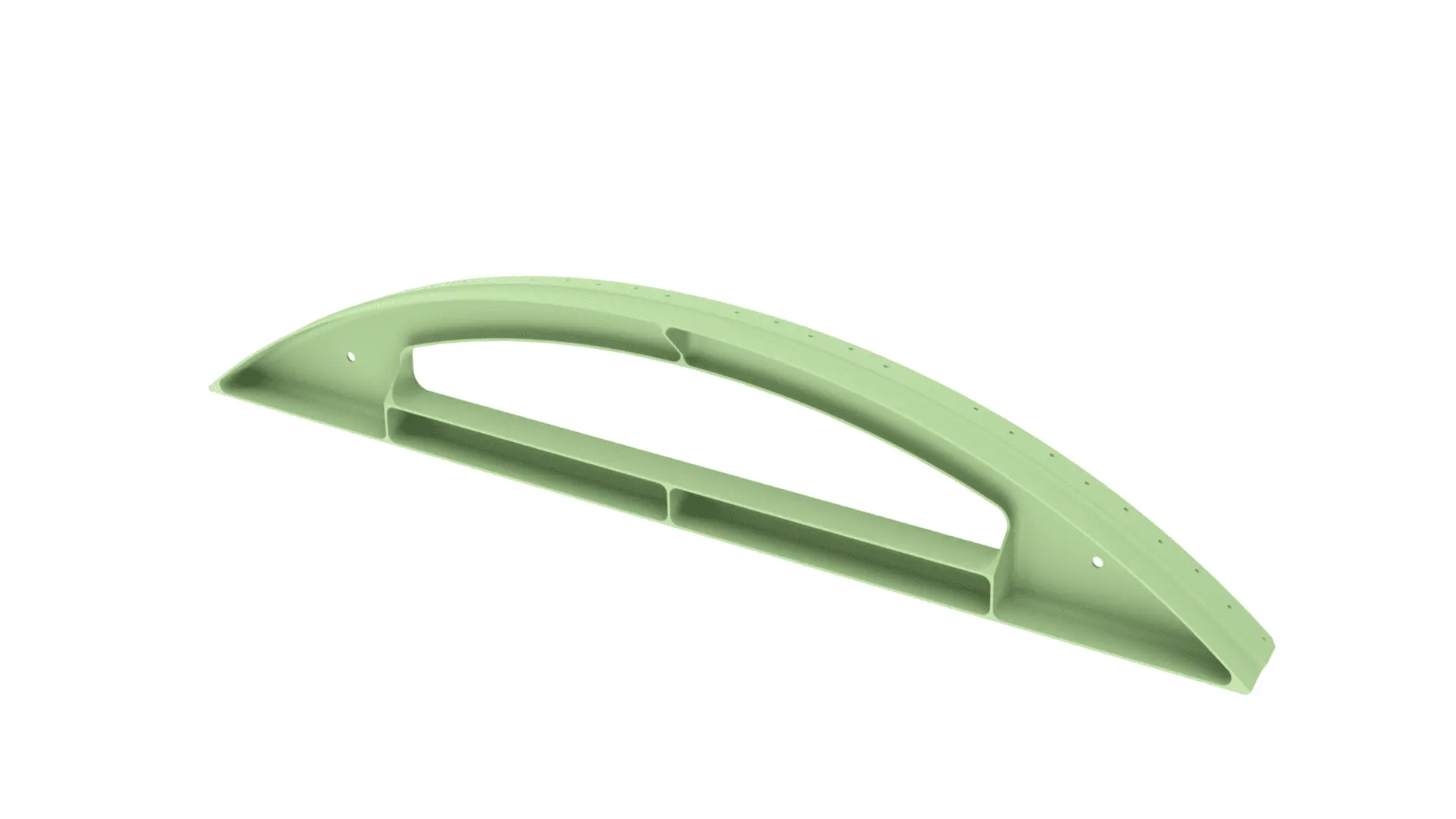 Contoured airborne rib component