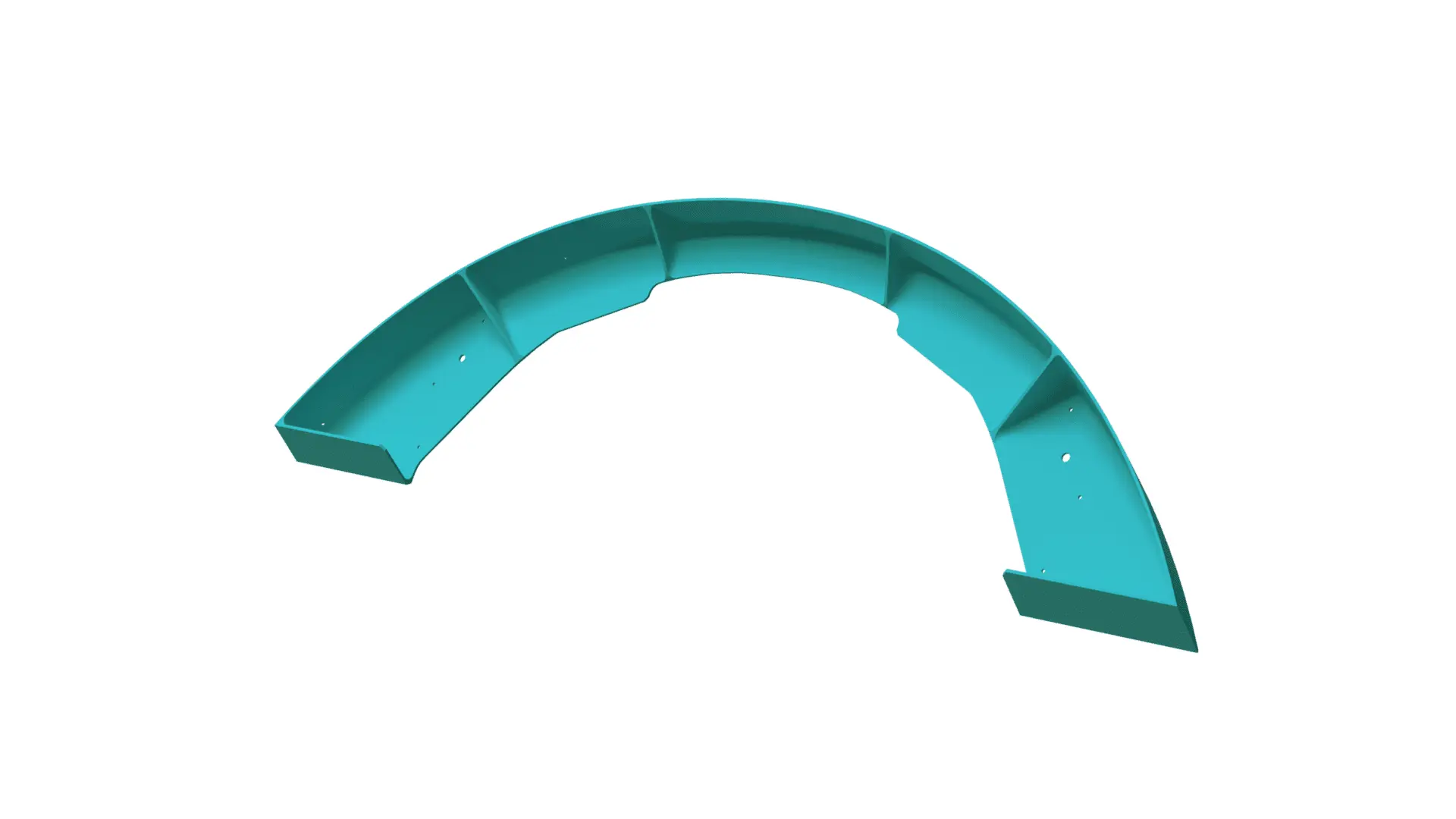 Curved arc frame segment with fastener holes