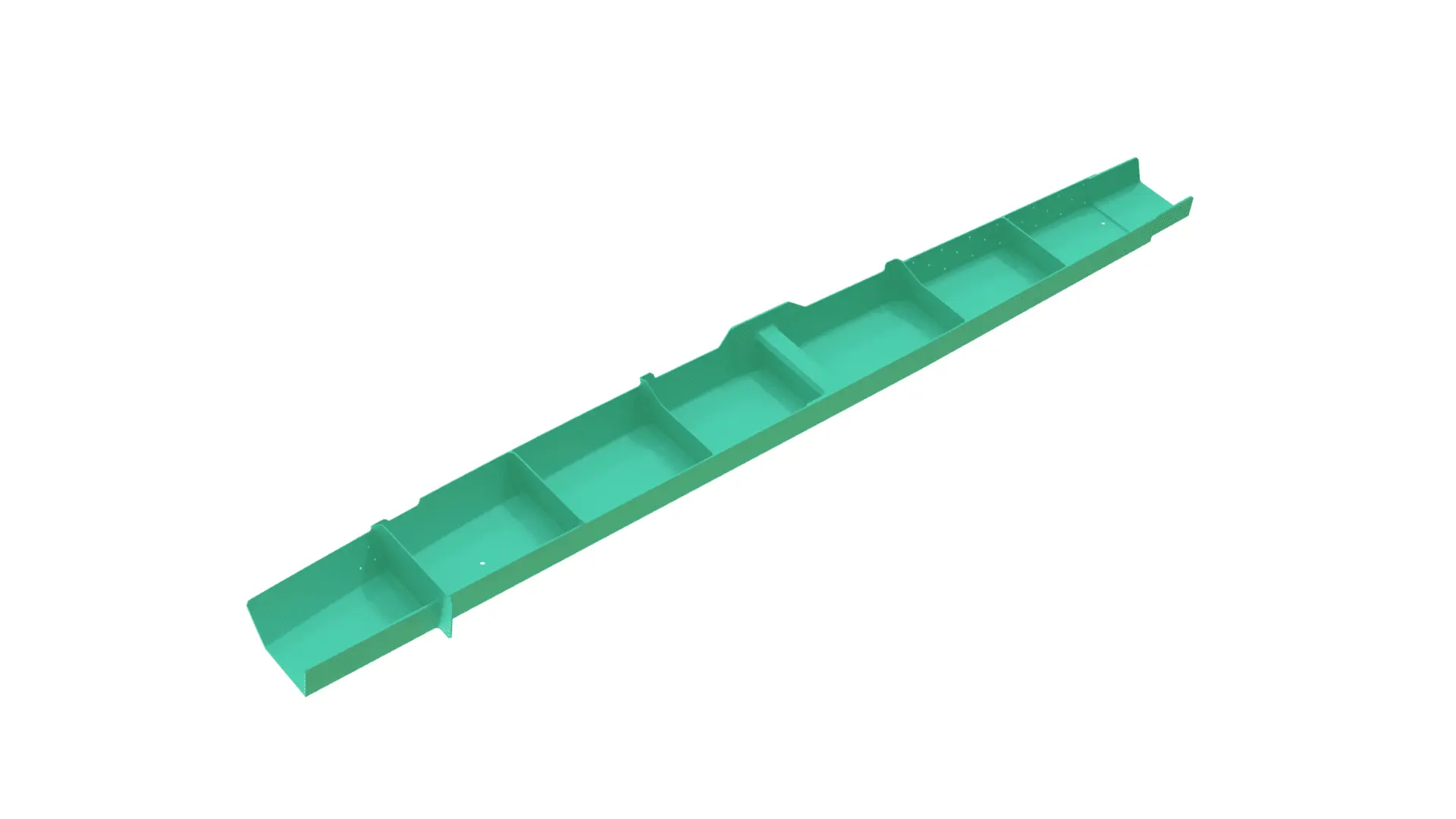 Long segmented airborne support rail