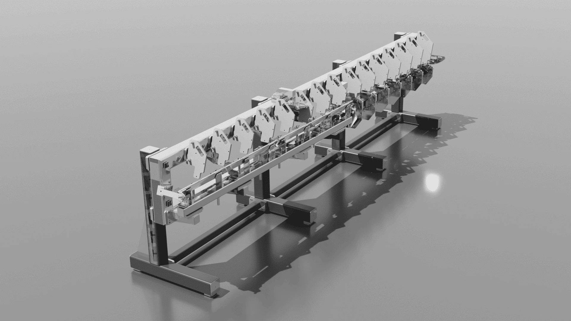 Multi-level assembly jig with stairs and platforms