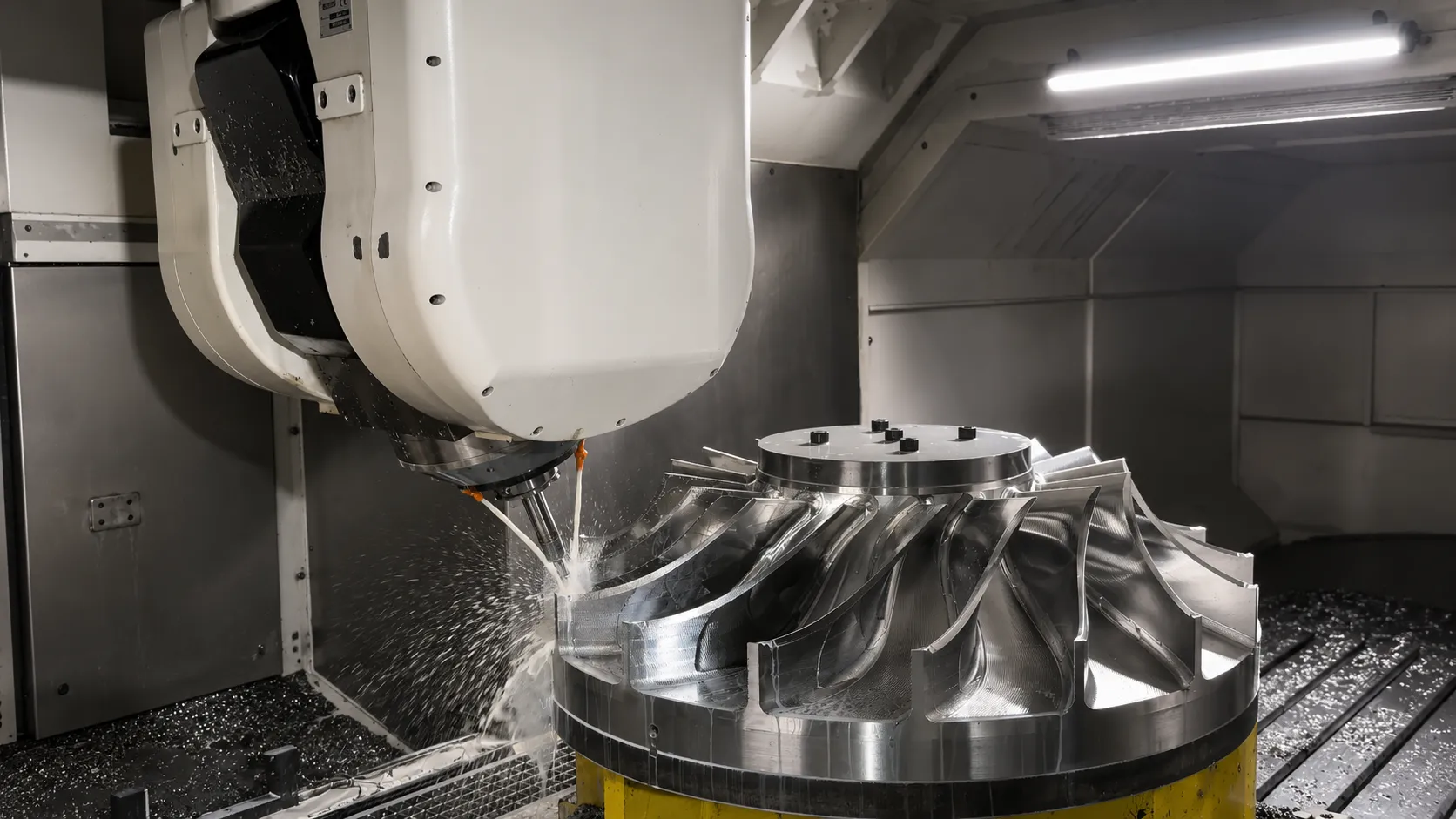 Hydroturbine runner on 5-axis machining centre
