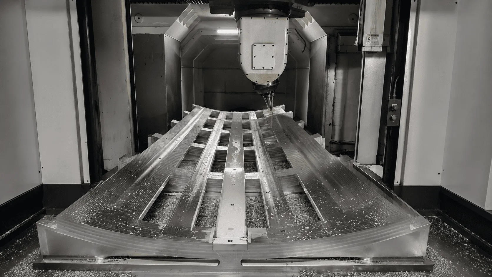 5-axis milling fixture for chemical milling skins
